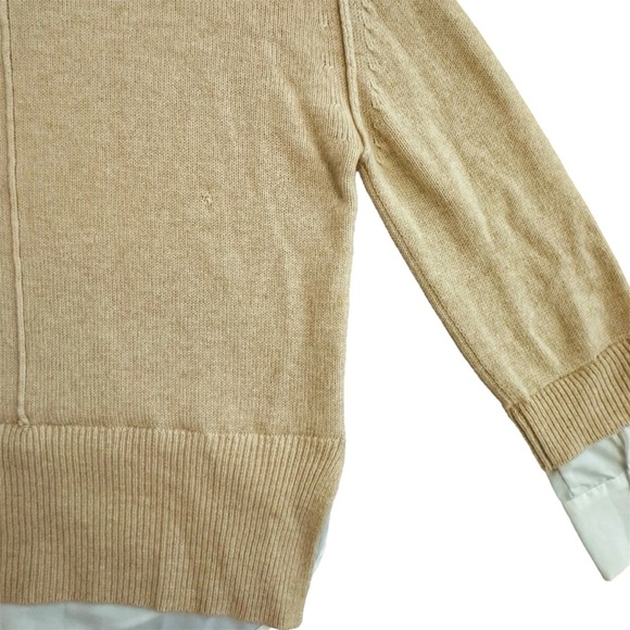 Brochu Walker The Looker Layered V-Neck Wool Cashmere Dune Sand Sweater size S - Picture 9 of 14